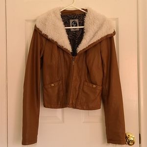 G by Guess Brown Faux Leather Jacket
